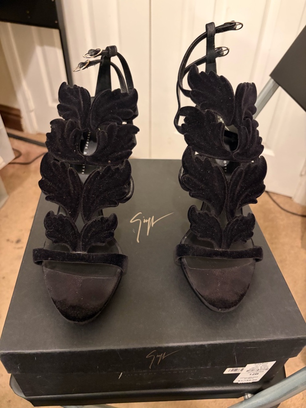 Giuseppe Zanotti Cruel Summer Heels Black Suede/Velvet Size 42/12